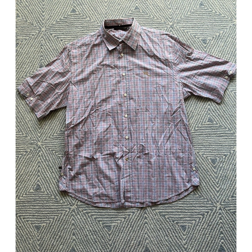 Rocawear Short Sleeve Button Shirt‎ - Blue/Red Plaid - XL